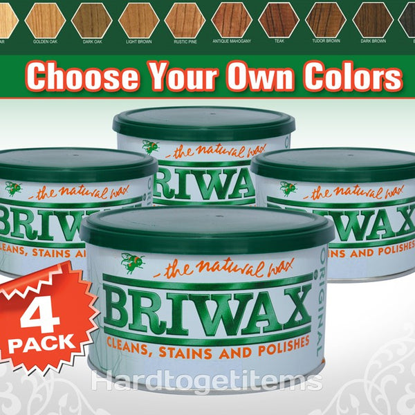 Briwax (Tudor Brown) Furniture Wax Polish, Cleans, Stains, and Polishes -  16oz
