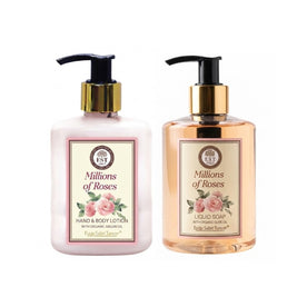 EST1923 Millions of Roses Hand Care Set – Olive Oil Liquid Hand Soap & Argan Oil Hand & Body Lotion Bundle (250ml Each)