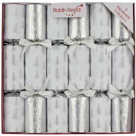 Robin Reed 62418 Silver Pine Trees Handmade Christmas Crackers, 6 x 12 Inch