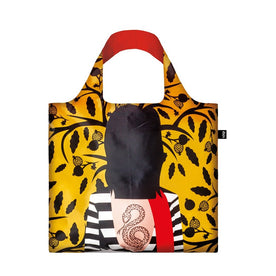 LOQI Cool People Double Stitched Snake Lady Travel Bag, Polyester, 19.7" x 16.5"