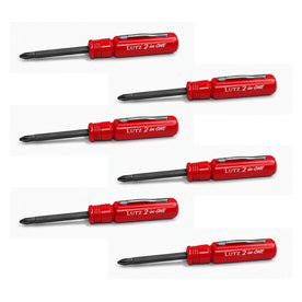 Lutz Red 2-In-1 Vanadium Steel Pocket Screwdriver with Ergonomic Handle, 24003 (Pack of 6)