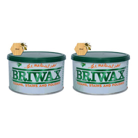 Briwax Original Furniture Wax Polish Clear 16 Oz Pack of 2 for cleaning, protecting, and enhancing wood furniture finishes.