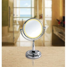 Afina MT-203 8" Round Battery Operated Lighted Table Makeup Mirror