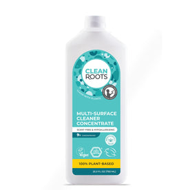 Clean Roots Multi-Surface Cleaner Concentrate, 100% Plant-Based & Organic, EcoGarantie Certified, Scent-Free & Hypoallergenic, 25.3 Fl. Oz. (750 ML)