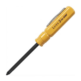 Lutz 2-in-1 Pocket Screwdriver, #1 Phillips & 3/16-Inch Slotted Vanadium Steel Bits with Yellow Ergonomic Handle, 22210