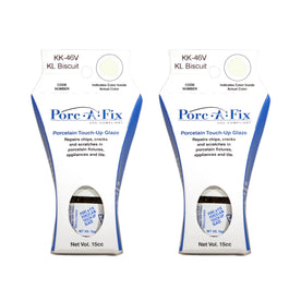 Porc-A-Fix Touch Up Repair Glaze Paint Kit to Match Kohler, Biscuit VOC Compliant, KK-46V (Pack of 2)