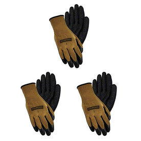Magid 308T All Purpose Flexible Fit Knit Latex Palm Sure Grip Grey Color Gloves, 3 Pair (Large)