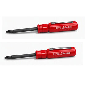 Lutz Red 2-in-1 Pocket Screwdriver, #1 Phillips & 3/16-Inch Slotted, Chrome Vanadium Steel, 24003