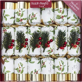 Robin Reed Holiday Christmas Crackers Party Favors, 12" Handmade Holiday Party Favors (Box of 6)