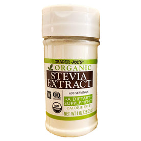 Trader Joe’s Organic Stevia Extract – Calorie-Free, Pure Plant-Based Sweetener – 1 oz (630 Servings)