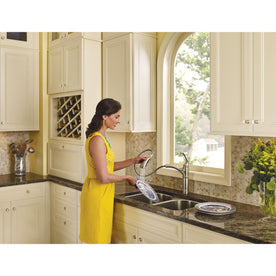 Moen S73709SRS Brookshire One Handle High Arc Pullout Kitchen Faucet, Spot Resist Stainless