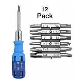 Lutz 15-IN-1 Ratcheting Screwdriver Blue Set of 12