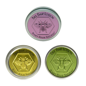 Honey House Natural 2 Oz. Solid Bee Bar Lotion - Assortment of 3 Bars (Lavender, Vanilla, Citrus)