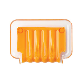 Better Living Trickle Tray 13302 – Orange, Self-Draining Soap & Sponge Holder for Kitchen, Bathroom & Laundry