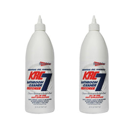 KRC-7 Bathroom Cleaner & Restorer Original Gel Formula 32 Oz Bottle Pack of 2 for removing soap scum, hard water stains, lime scale and mildew