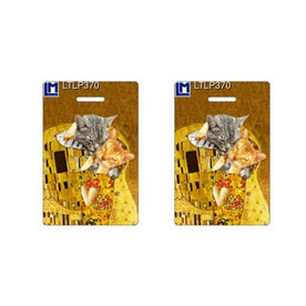 3D Lenticular Original Luggage Tags, Gustav Klimt with Cats Faces (Art / Animals), 3.5 x 2.5 Inches