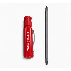 Lutz Red 2-In-1 Vanadium Steel Pocket Screwdriver with Ergonomic Handle, 24003 (Pack of 6)