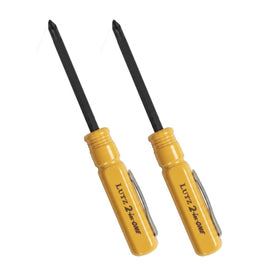 Lutz 2-in-1 Pocket Screwdriver, #1 Phillips & 3/16-Inch Slotted Vanadium Steel Bits with Yellow Ergonomic Handle, 22210