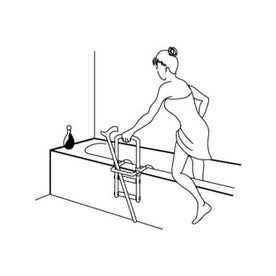 P.Nova KV06 Bathtub Handrail White Safety Grab Bar with Additional Hanging Space