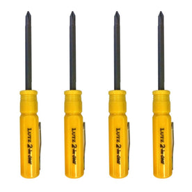 Lutz 2 In 1 Pocket Size Yellow Screwdriver (Pack of 4)