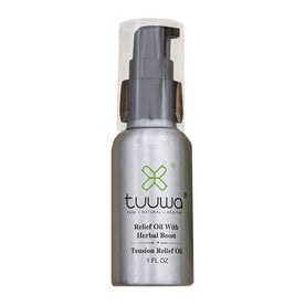 Tuuwa 100% Natural Tension Relief Oil with Herbal Boost 1 Fl. Oz. - Clinically Tested Essential Oil Blend - Relieves Sore Muscle, Joint, Nerve Tension, Cramps, Inflammation