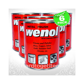 Wenol Red Metal Cleaner & Polish 1000 mL 6 Pack Professional Metal Cleaner Bulk Package
