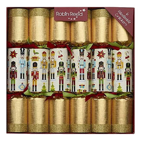 Robin Reed 61701 Traditional Nutcracker Christmas Crackers, Handmade English Crackers, 12 Inches, Set of 6