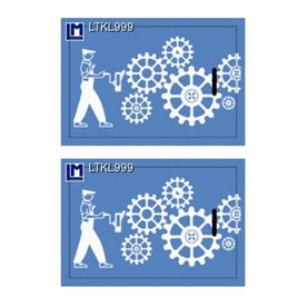 3D Lenticular Original Luggage Tags, Gears Blue, 3.5 x 2.5 Inches