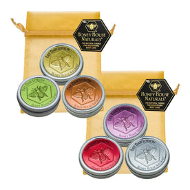 Honey House Naturals Small Bee Bar Solid Lotion Gift Set, 3 Pieces (0.6 Oz.)
