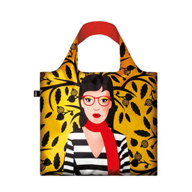 LOQI Cool People Double Stitched Snake Lady Travel Bag, Polyester, 19.7" x 16.5"