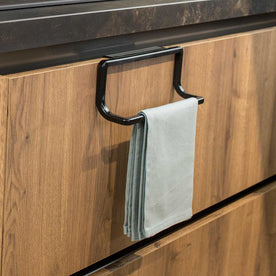 Ansan Kitchen Dish Towel Holder, Decorative Kitchen Hand Towel Rack For Cabinet (Black)
