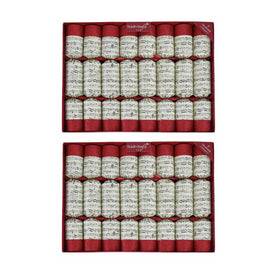 Robin Reed Set of 8 Concerto Handmade Christmas Crackers with Whistles, 10 in. (Pack of 2)