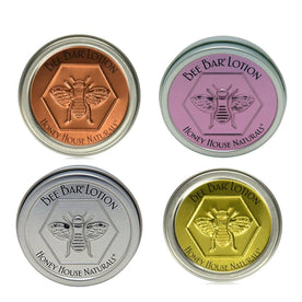 Honey House Natural 2 Oz. Solid Bee Bar Lotion - Assortment of 4 Bars (Hawaiian, Lavender, Natural, Vanilla)