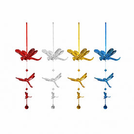 Alpine Acrylic Hanging 4 Dragonfly Ornaments – Colorful Dragonfly Suncatchers for Windows, Home, Garden, Patio & Seasonal Decor, Red, Transparent, Yellow & Blue