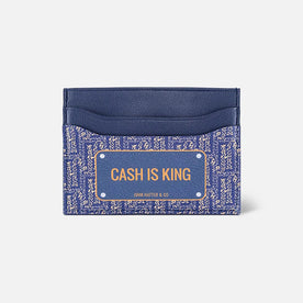 John Hatter CASH IS KING Card Holder – Slim Minimalist Monochrome Leather Wallet for Men & Women, Premium Canvas & Cowhide Leather (4.13 x 2.95 In.)