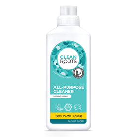 Clean Roots All-Purpose Cleaner, 100% Plant-Based & Organic, EcoGarantie Certified, Scented with Organic Orange Essential Oil, 33.8 Fl. Oz. (1L)