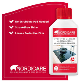 Nordicare Stove Top Cleaner Glass Ceramic - Induction Cooktop Cleaner Polish And Protector For Everyday Use - No Scrubbing Pad Needed - Leaves Protective Film (16.9oz)