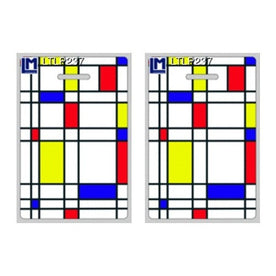 3D Lenticular Original Luggage Tags, Graphic Design Like Bauhaus, 3.5 x 2.5 Inches
