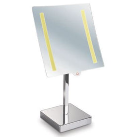 Afina Lighted Table Makeup Mirror 8" X 8" Battery Operated 5X Magnification, MT-202