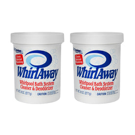 WhirlAway Whirlpool Bath System Cleaner & Deodorizer, Cleans Internal Plumbing, Pack of 2 (8 Oz. / 277g)