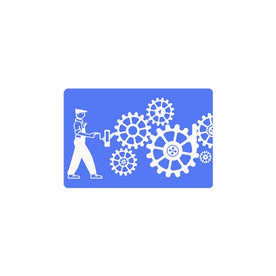 3D Lenticular Original Luggage Tags, Gears Blue, 3.5 x 2.5 Inches