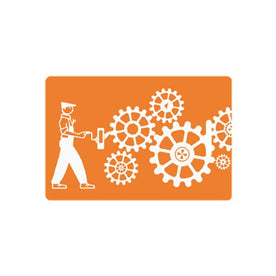 3D Lenticular Original Luggage Tags, Gears, Orange, 3.5 x 2.5 Inches