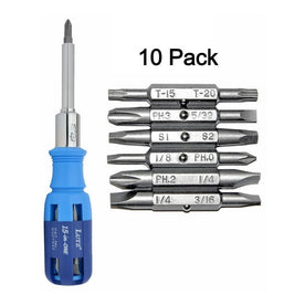 Lutz 15-IN-1 Ratcheting Screwdriver Blue Set of 10