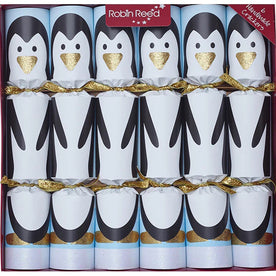 Robin Reed Racing Penguin Handmade English Christmas Crackers, 71806, 13 Inches (Set of 6)