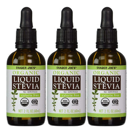 Trader Joe’s Organic Liquid Stevia – Zero-Calorie, Plant-Based Sweetener – 2 fl oz (60 mL), 461 Servings for Coffee, Tea & Baking (Pack of 3)