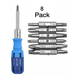 Lutz 15-IN-1 Ratcheting Screwdriver Blue Set of 8