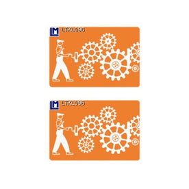 3D Lenticular Original Luggage Tags, Gears, Orange, 3.5 x 2.5 Inches