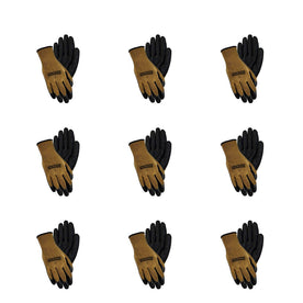 Magid 308T All Purpose Flexible Fit Knit Latex Palm Sure Grip Grey Color Gloves, 9 Pair (Large)