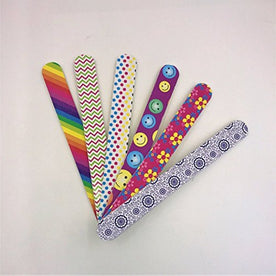 Nail File Set Double Sided Durable Nail Art Manicure Pedicure Emery Board Variety Pattern Design - 12 Pack