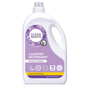 Clean Roots Lavender Laundry Detergent – 100% Plant-Based & Organic – EcoGarantie Certified – Scented with Organic Lavender Essential Oil – 55 Loads (92.9 Fl. Oz. / 2.75 L)